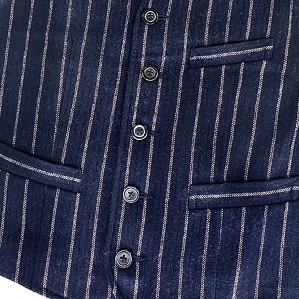 Vintage Banana Republic Navy & Brown Pinstripe Vest - Picture 4 of 4